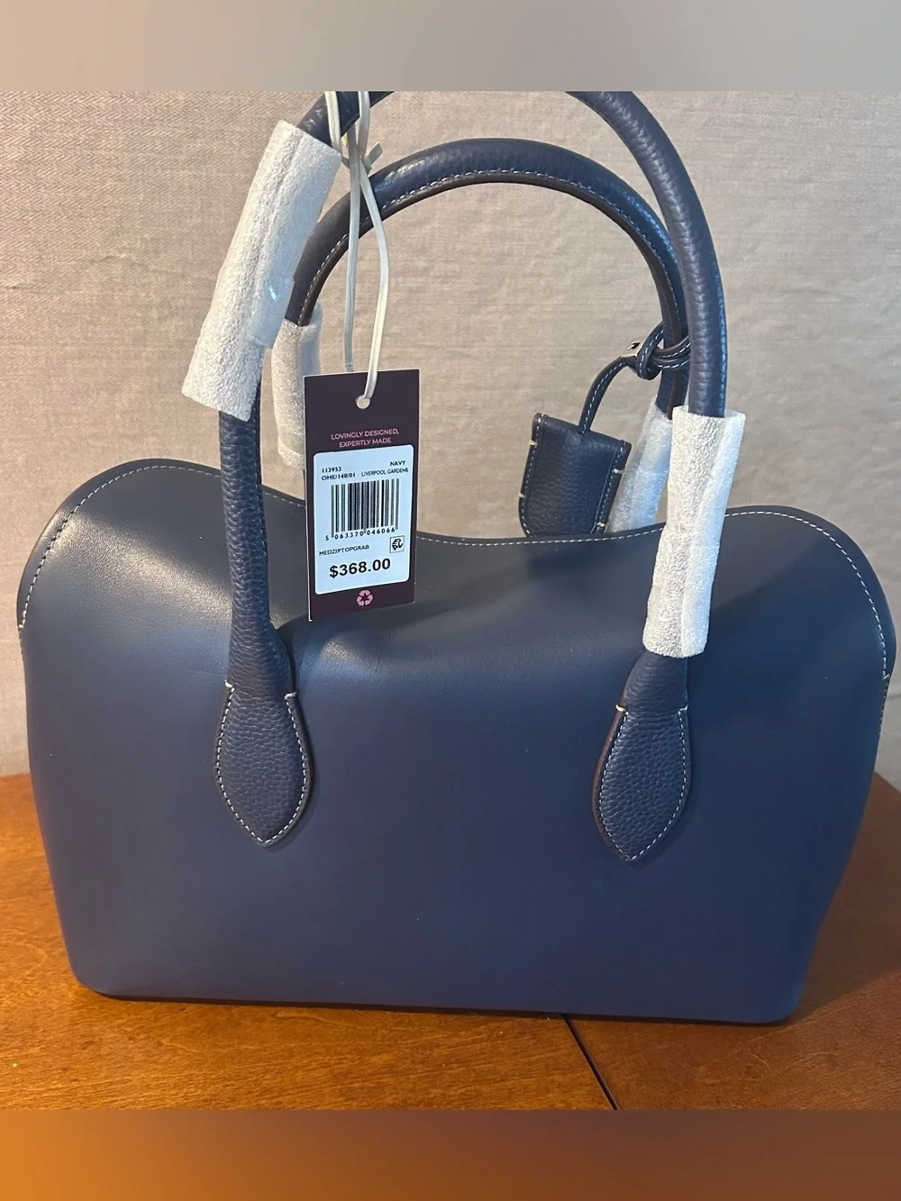 Radley London Liverpool Gardens Medium Ziptop Grab Bag Naval Blue
